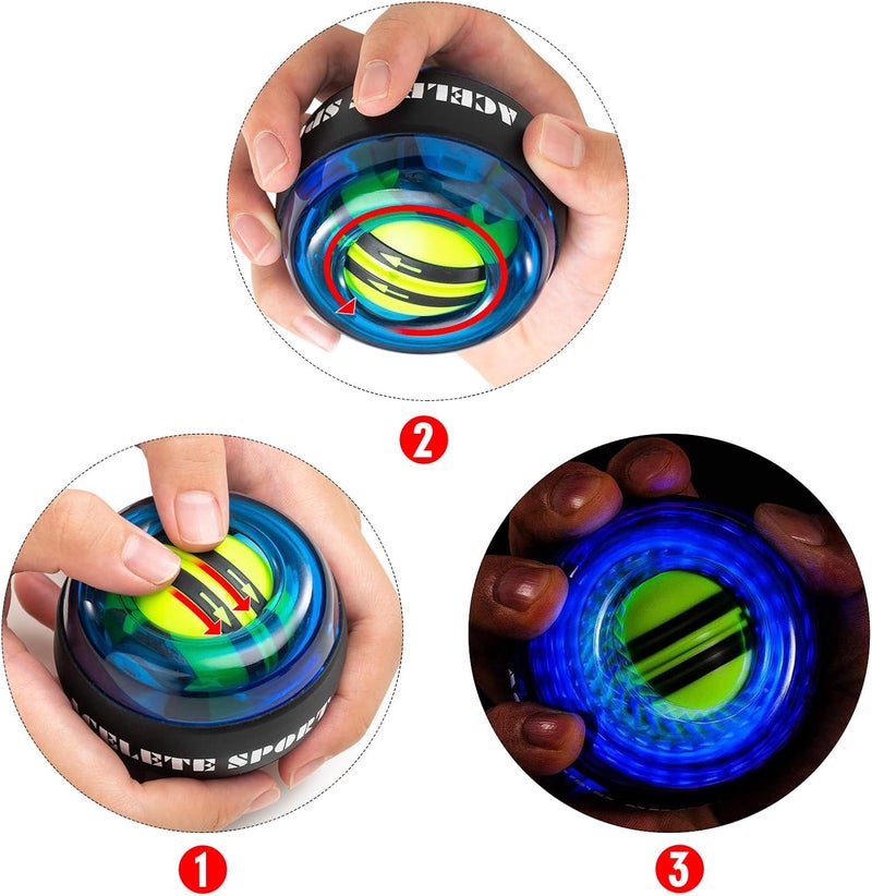 ACELETE Gyro Ball Wrist Exerciser Gyroscope Ball Forearm Strengthener for Stronger Wrist Bones and Muscle - Image 3